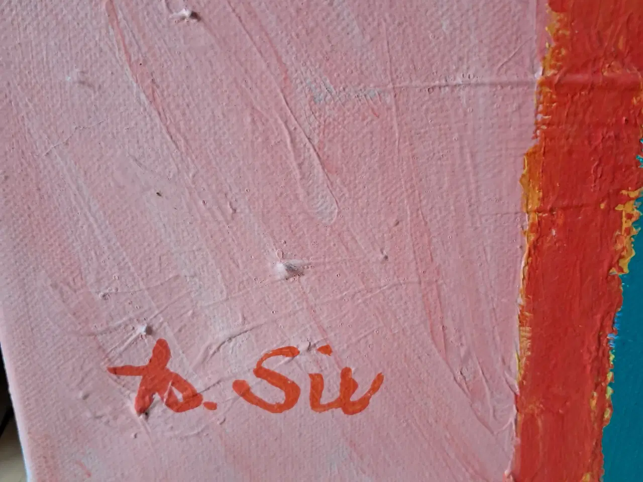 Billede 1 - 2 sammenhørende Malerier af kunstneren Hanne Sie. 