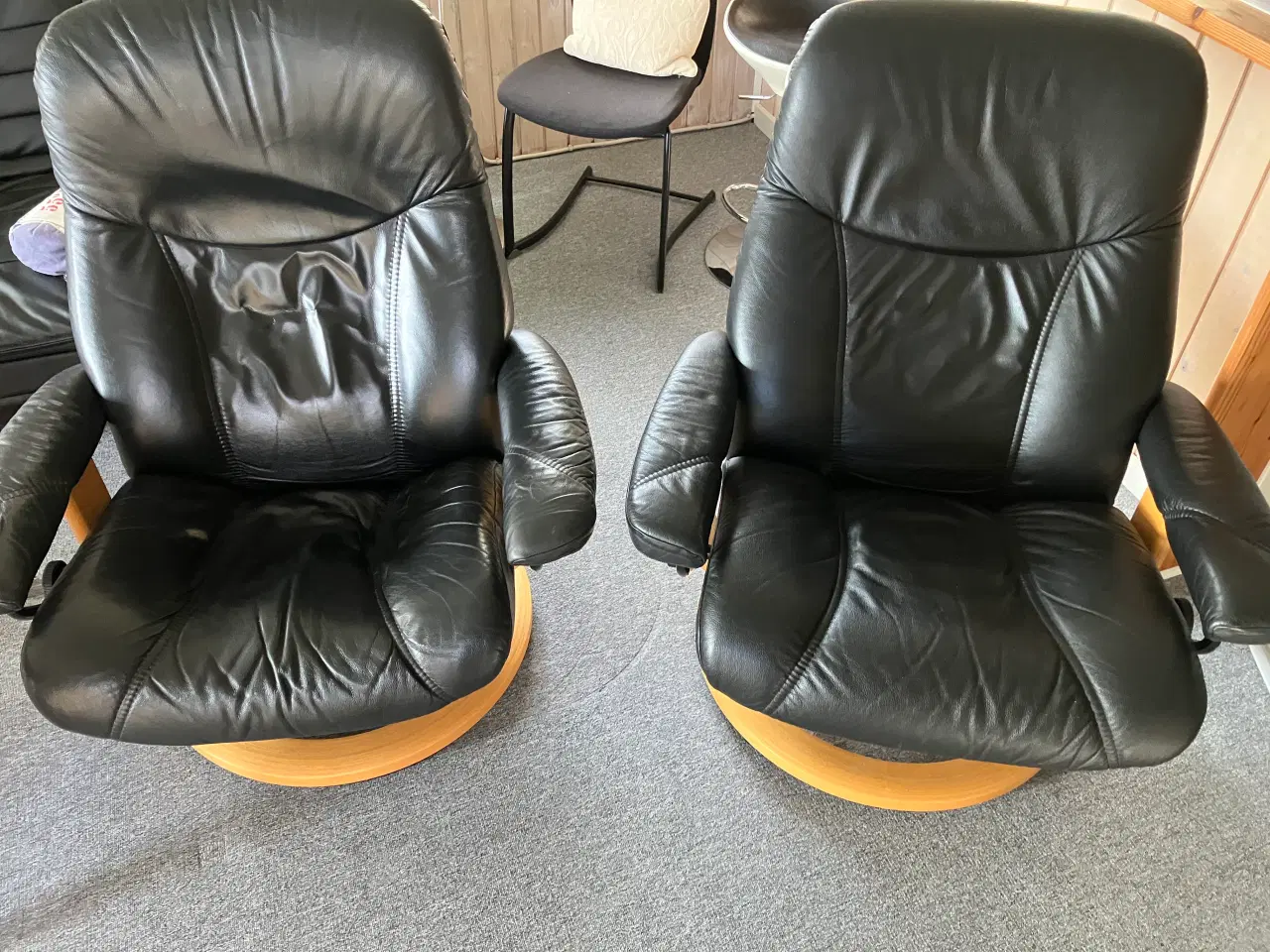 Billede 1 - Lænestole Stressless i sort skind