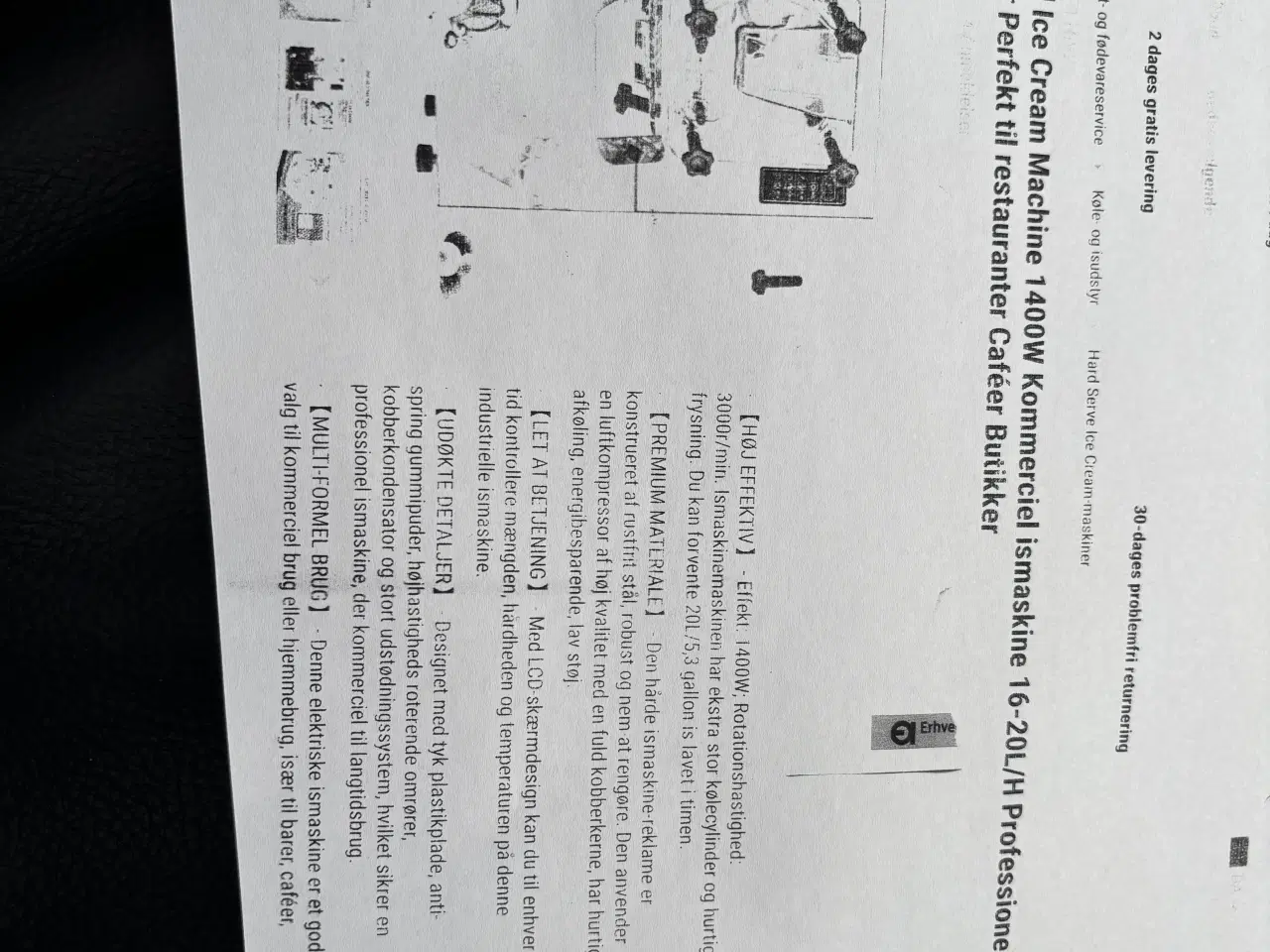 Billede 2 - Ismaskine til café/resturant 