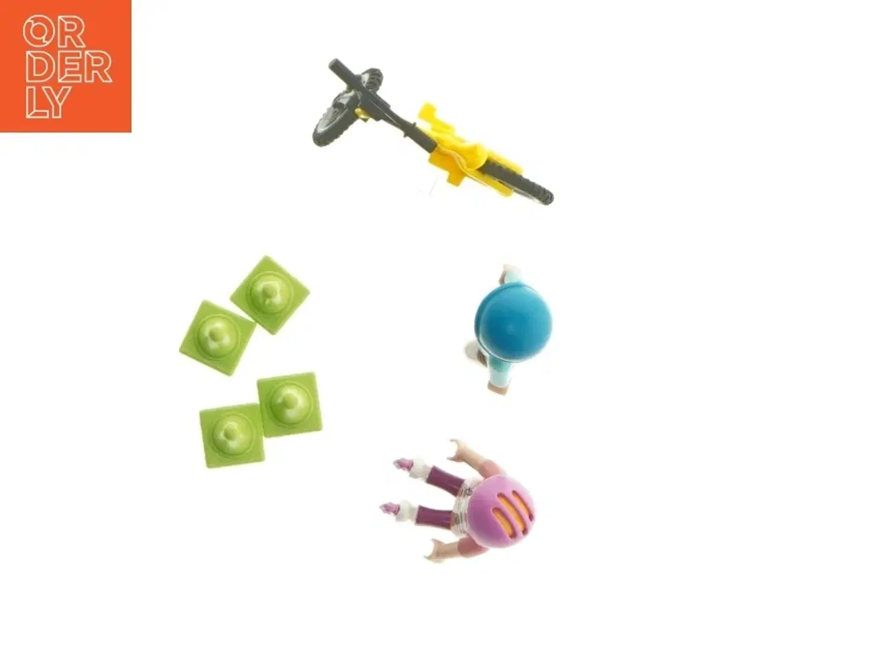 Billede 3 - Playmobil Legetøjsfigurer med enhjulet cykel og kegler