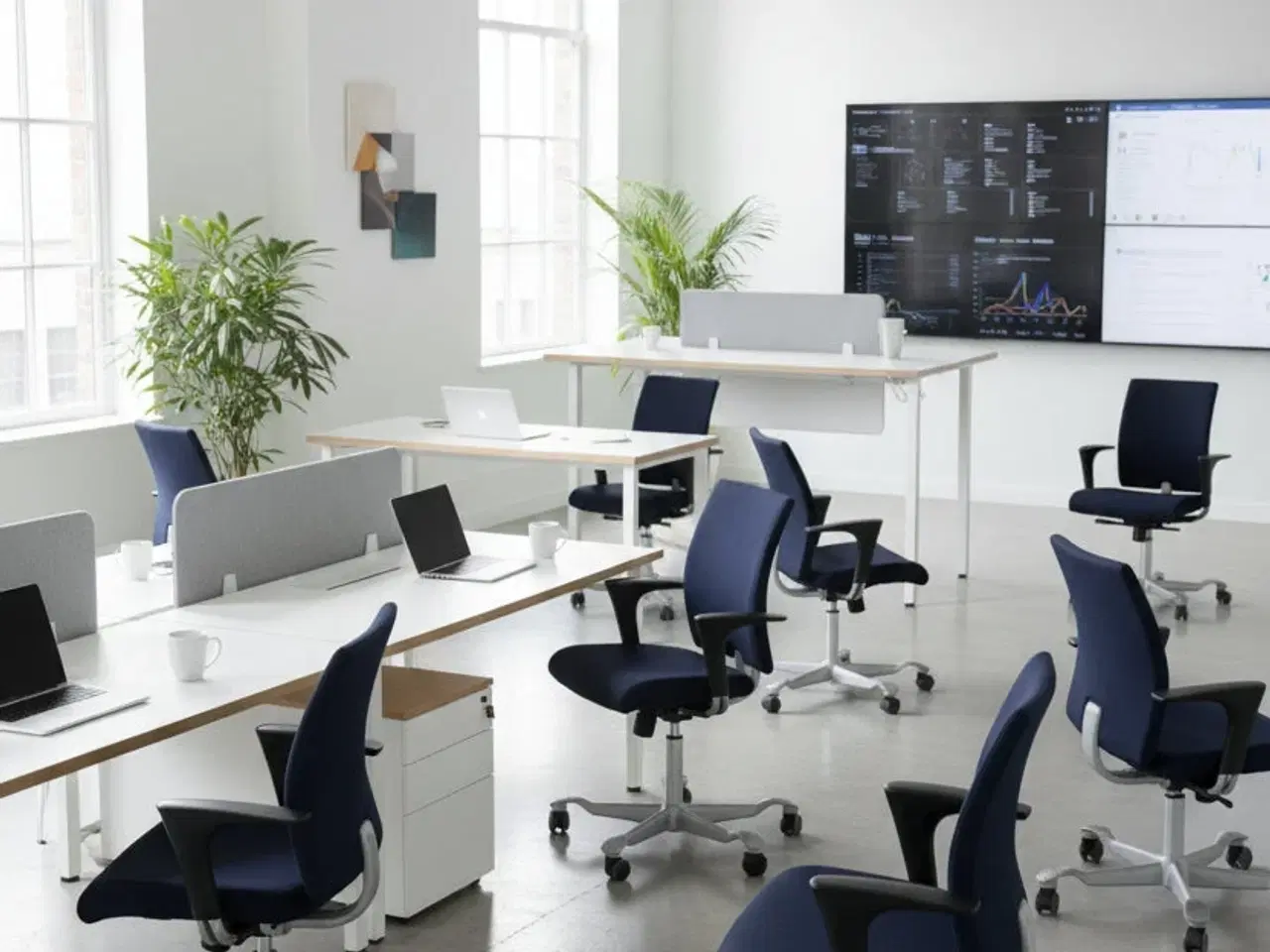 Billede 2 - HÅG H04 4200 Kontorstol – Mørkeblå/Sort Stel m. Armlæn 200mm