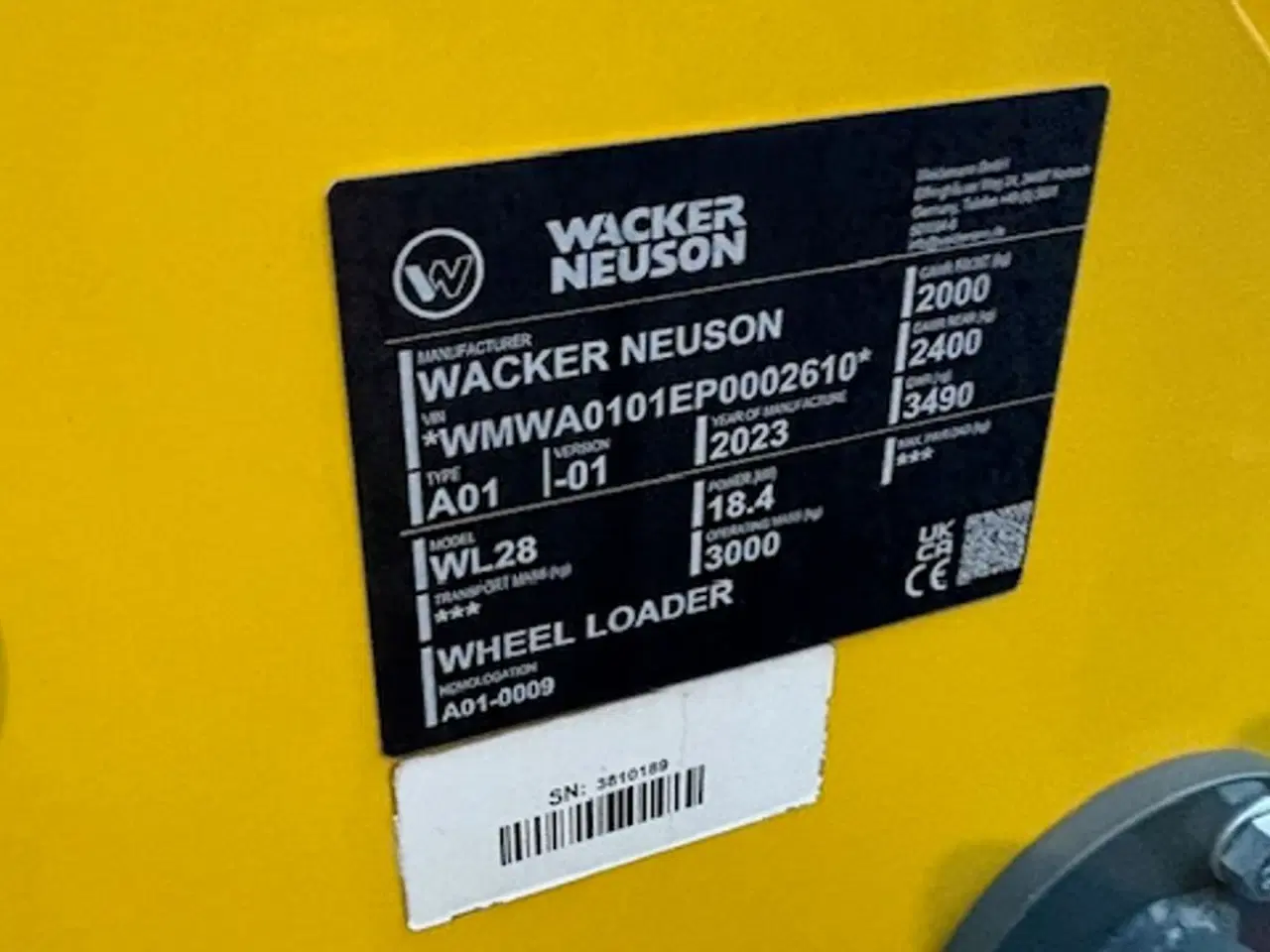 Billede 3 - Wacker Neuson WL28 LUKKET KABINE, SKOVL OG GAFLER, HYDRAULISK SKIFT