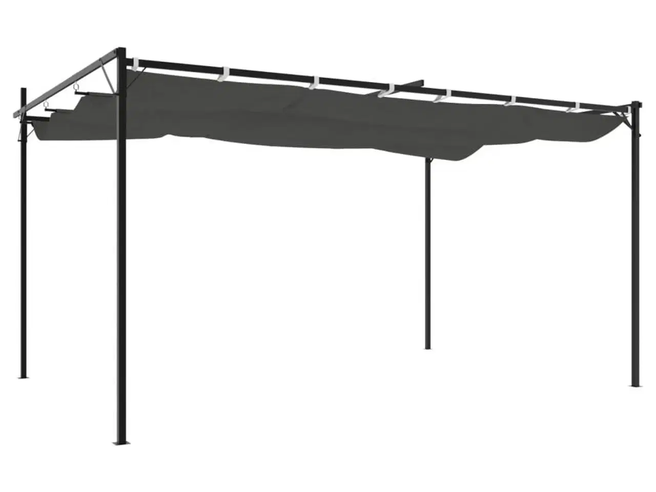 Billede 5 - Pergola med sammenrulleligt tag 395x292x230 cm antracitgrå