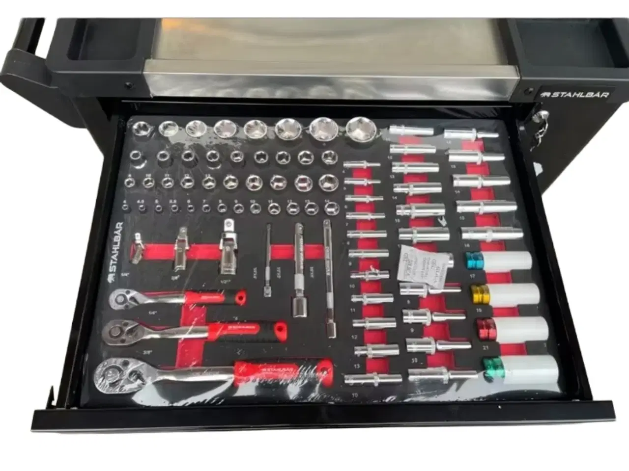 Billede 5 - Stahlbär værktøjsvogn med 7 skuffer med værktøj