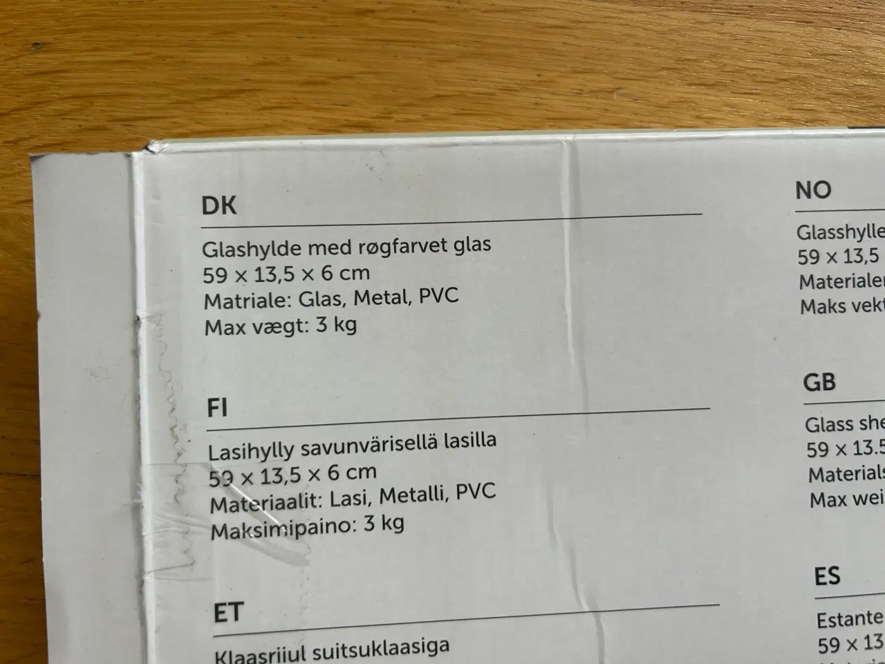 Billede 3 - 2 stk. Ny/ubrugt glashylde