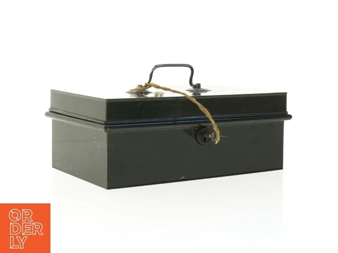 Billede 1 - Sort opbevaringskasse i metal (str. 24 x 14 x 9 cm)