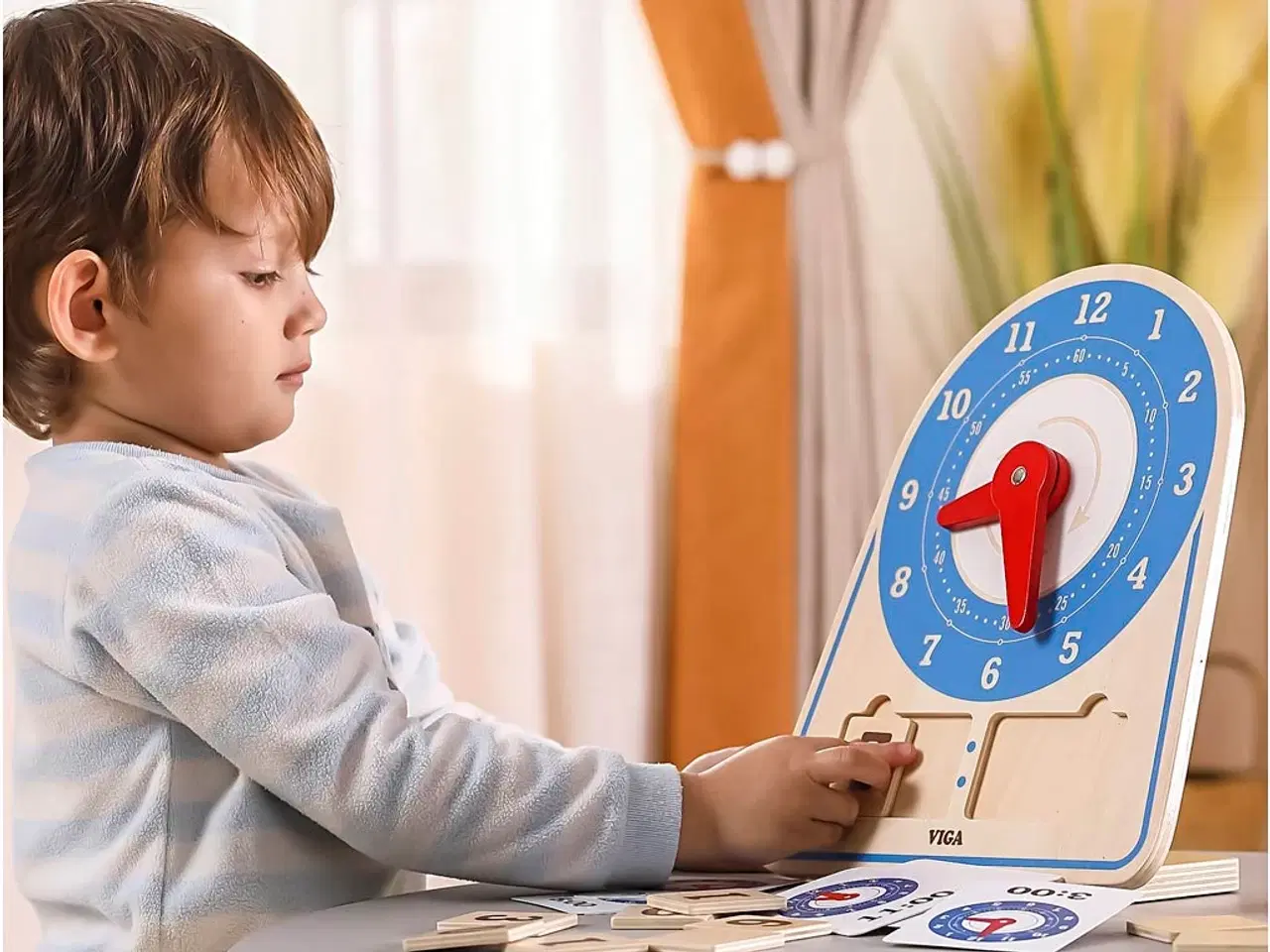 Billede 1 - VIGA Lær Klokken - Farverigt ur til tidsforståelse