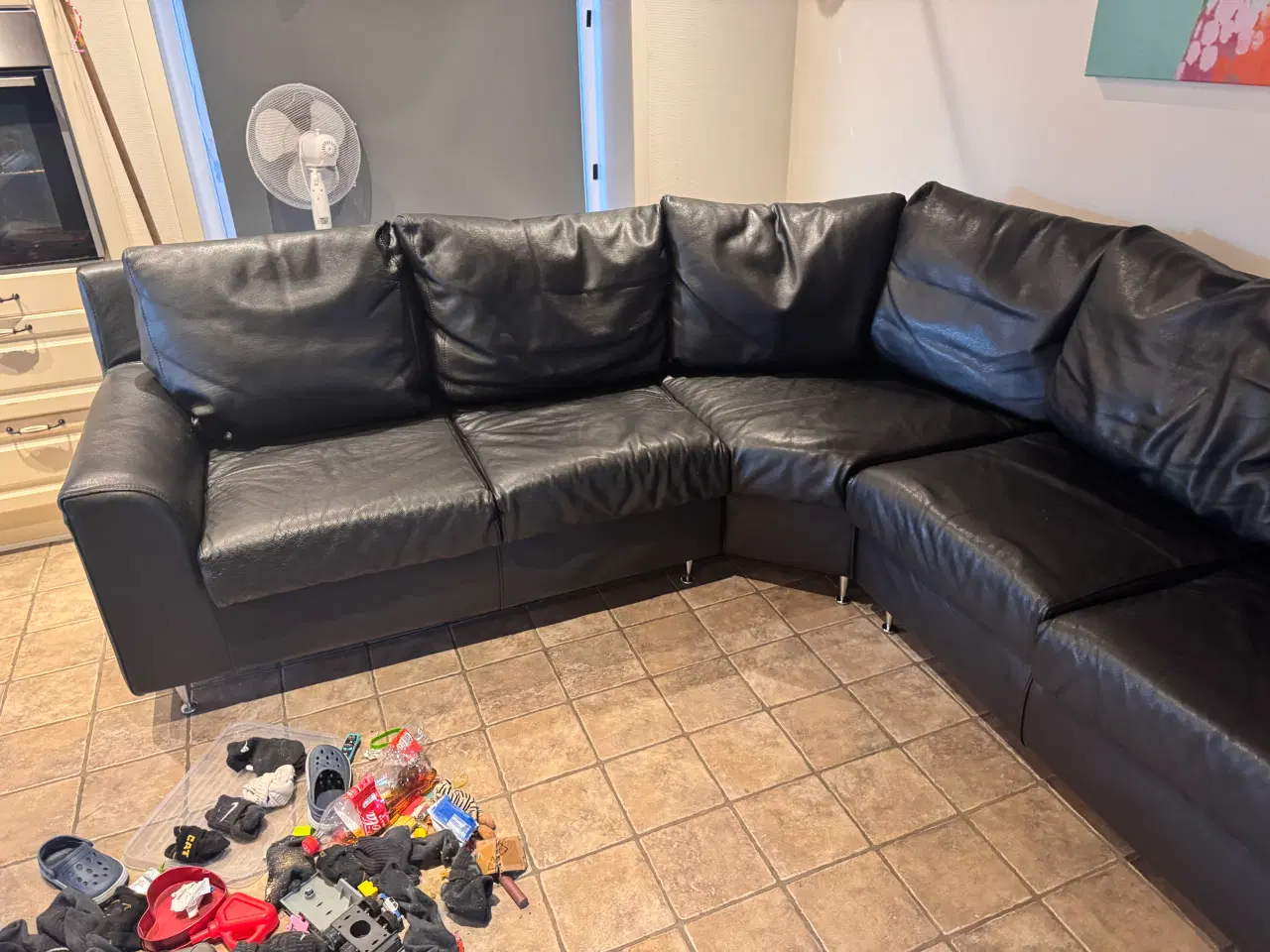Billede 2 - Læder hjørne sofa 