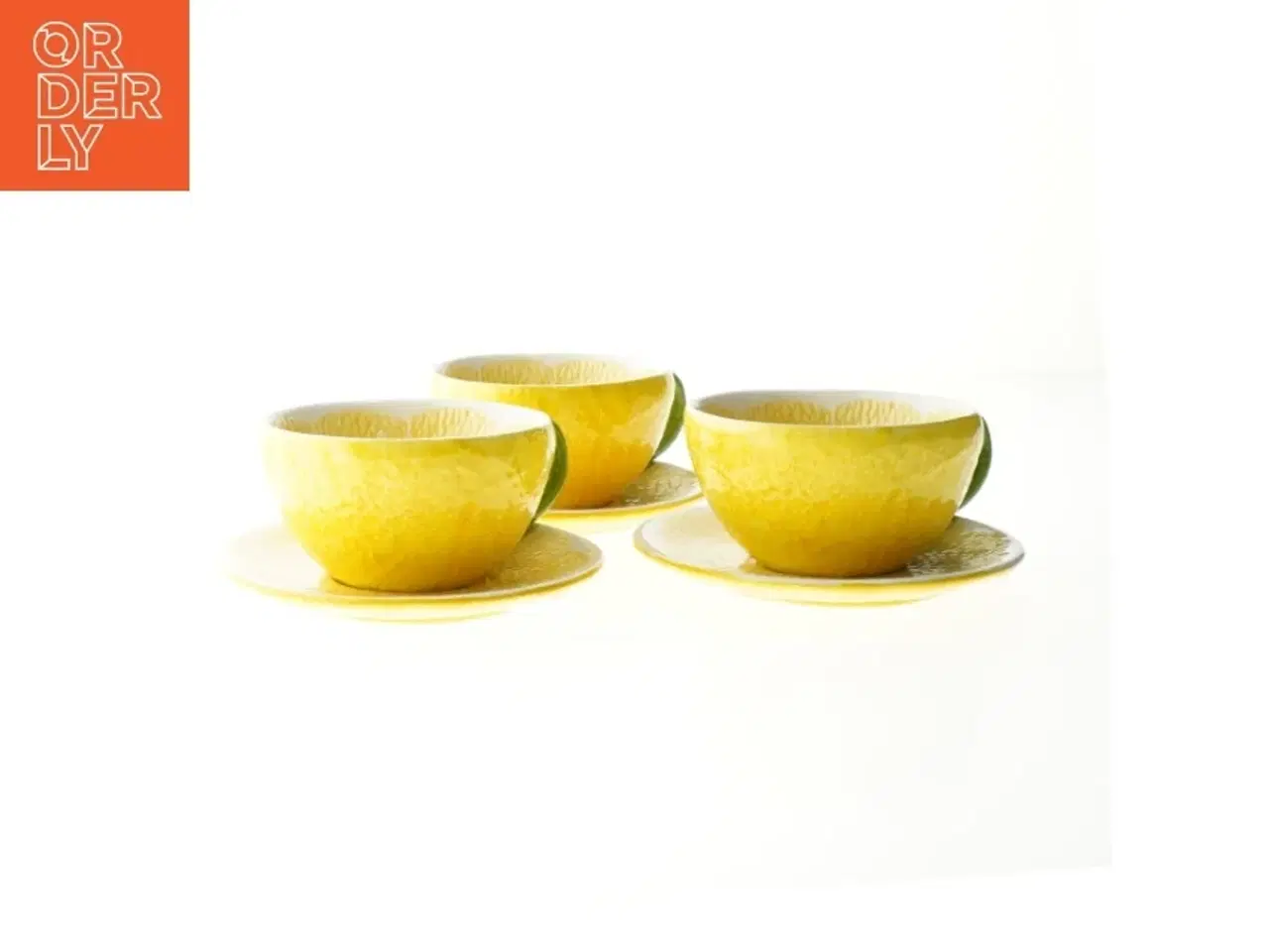 Billede 1 - Citron tekopper med underkop (str. Ø 10 cm og ø 13 cm)