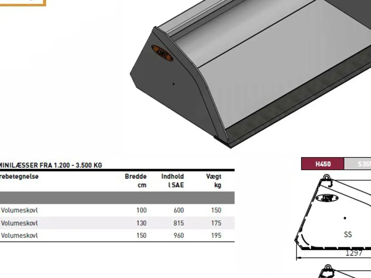 Billede 3 - JST SS og SS 1 Volumeskovl