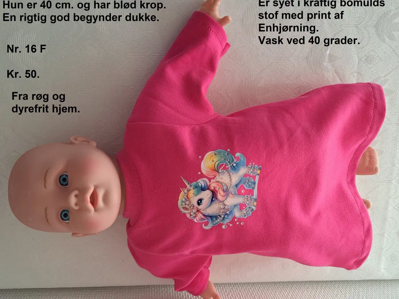 Billede 1 - Dukketøj til Sofia dukken på 40cm. med blød krop.