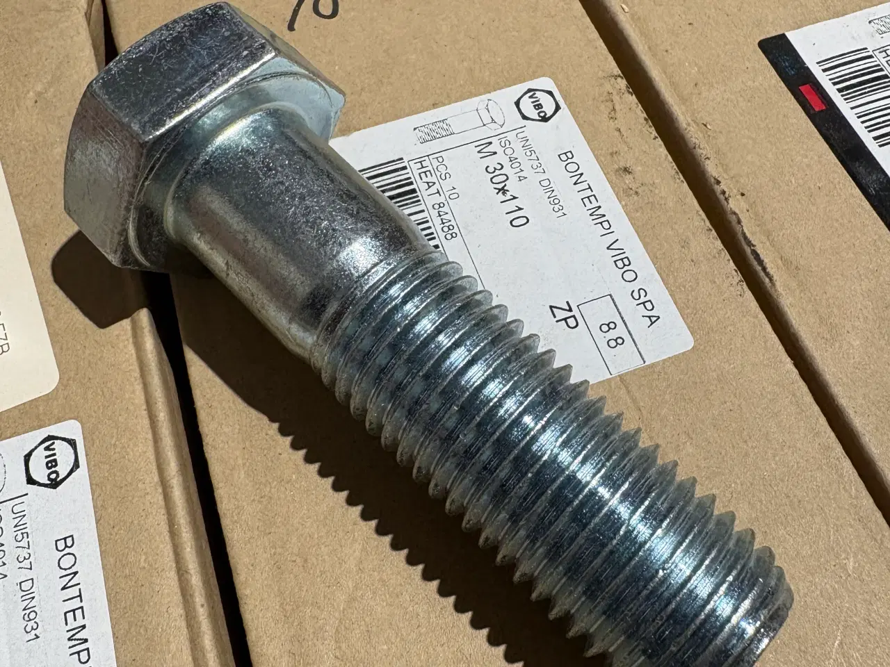 Billede 1 - Bontempi Vibo M30x110 sekskantsbolte 8.8 ZP