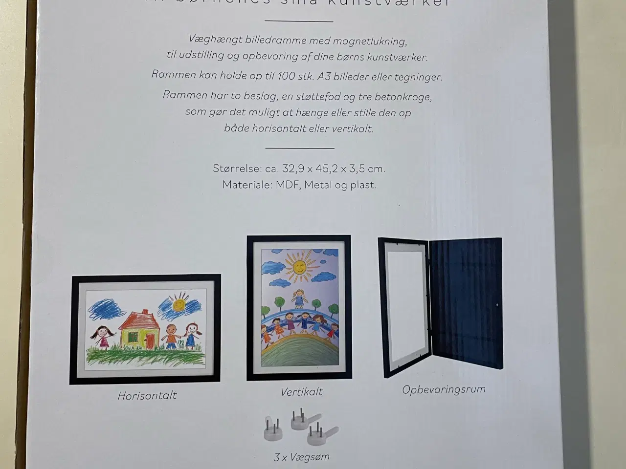 Billede 3 - Billedrammer A3 til børnenes tegninger