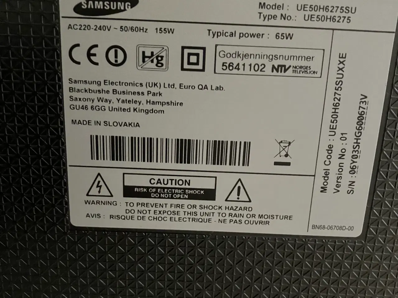 Billede 1 - TV til salg størrelse 110 bred 72,5 høj