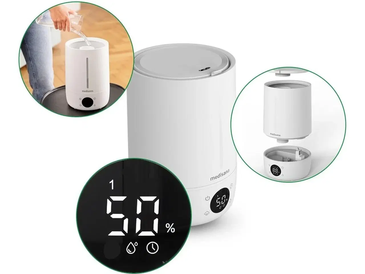 Billede 3 - Medisana AH 663 luftfugter – ultralyd, 4,5 l, LED-display