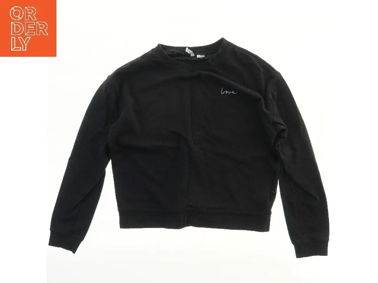 Billede 1 - Sort sweatshirt med broderi fra Divided (str. 170)
