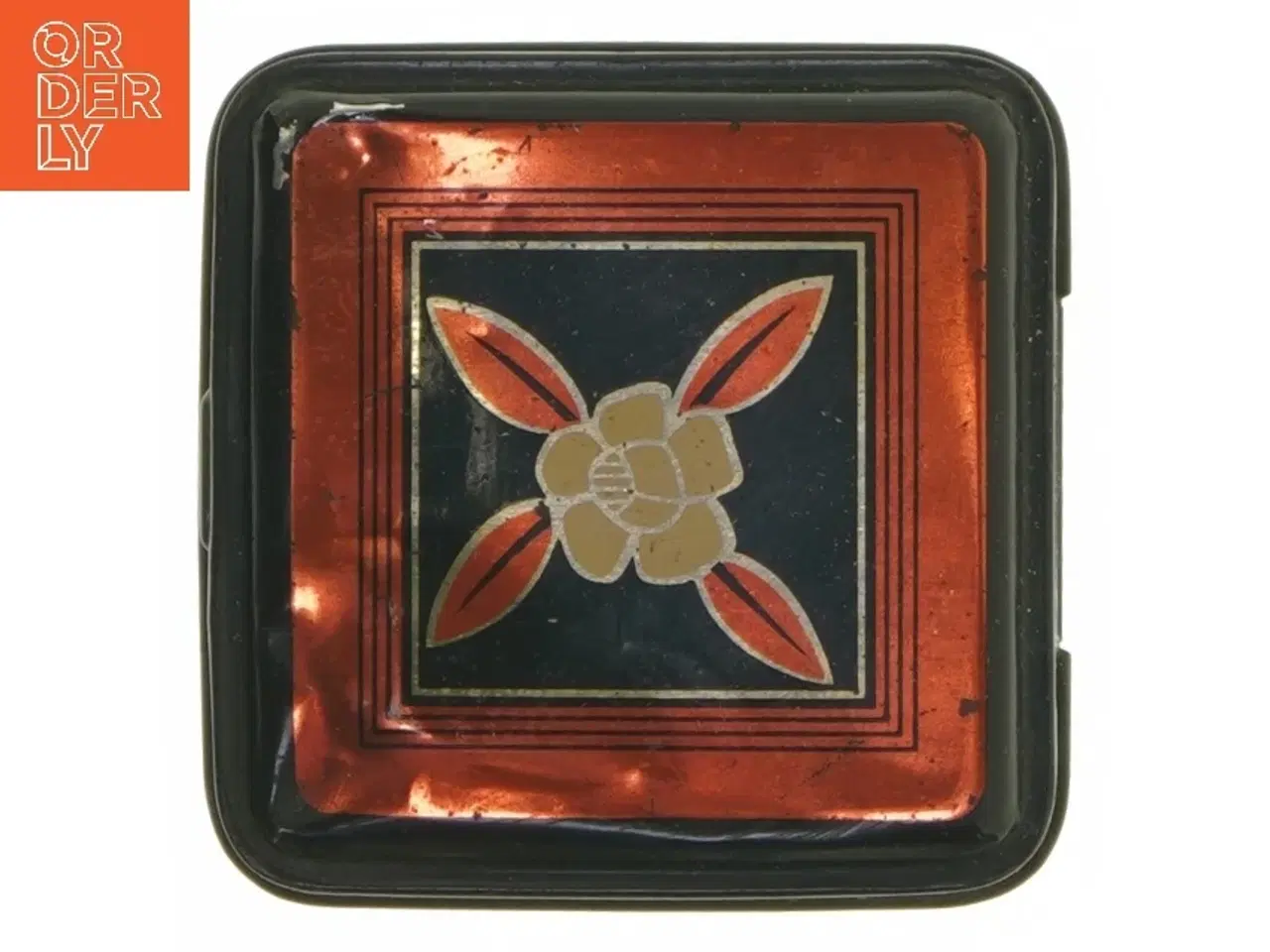 Billede 6 - Dekorativ metaldåse med japansk motiv (str. 12x9x9 cm)