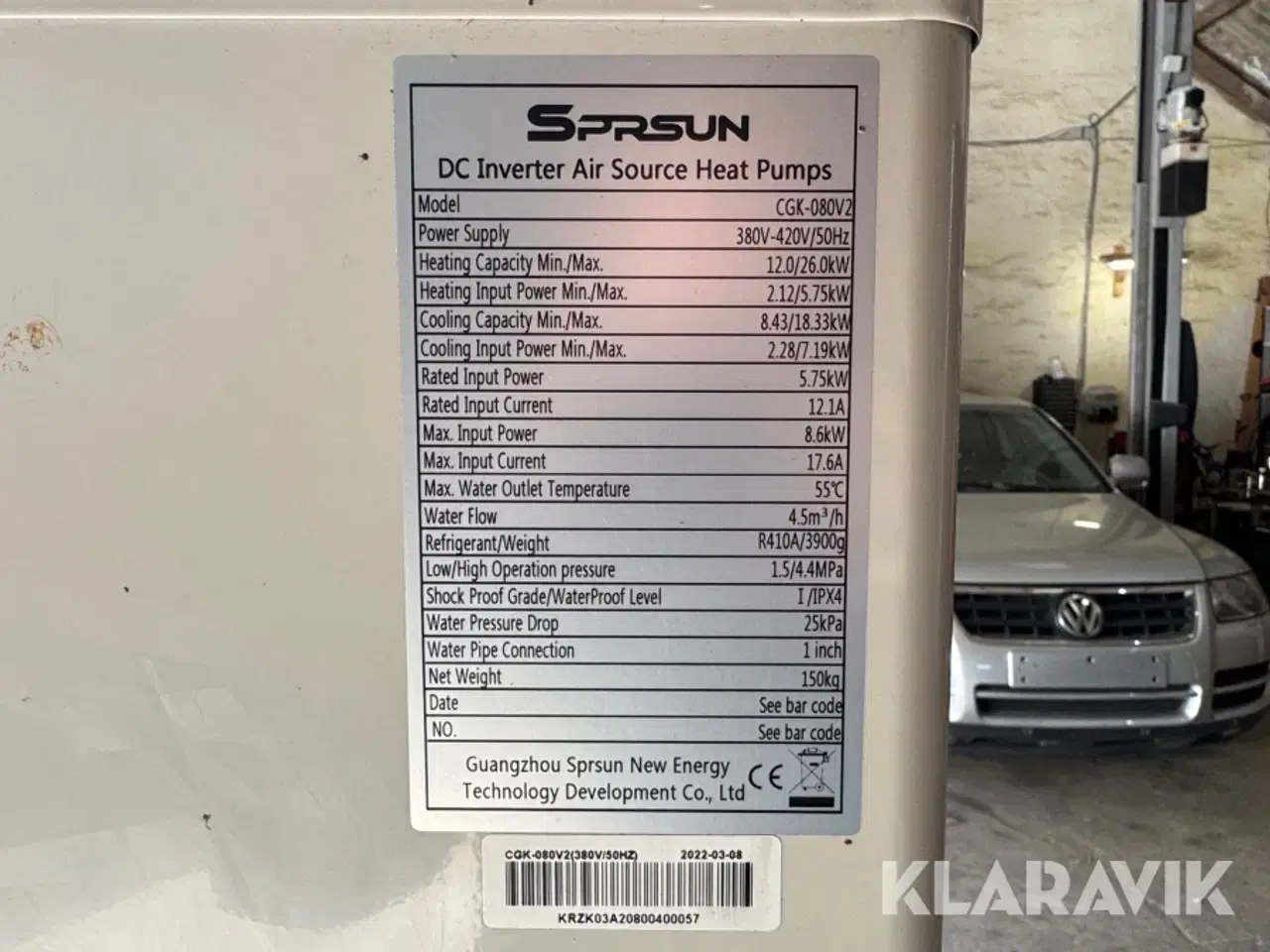 Billede 5 - Varmepumpe Sprsun CGK-080V2