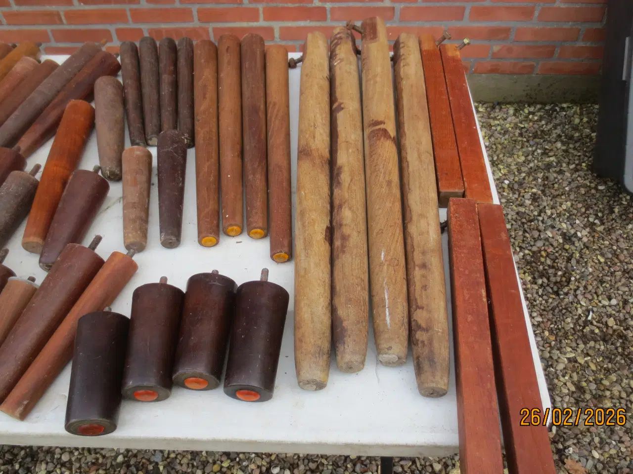 Billede 2 - 92 stk Teakben i forskellige mål