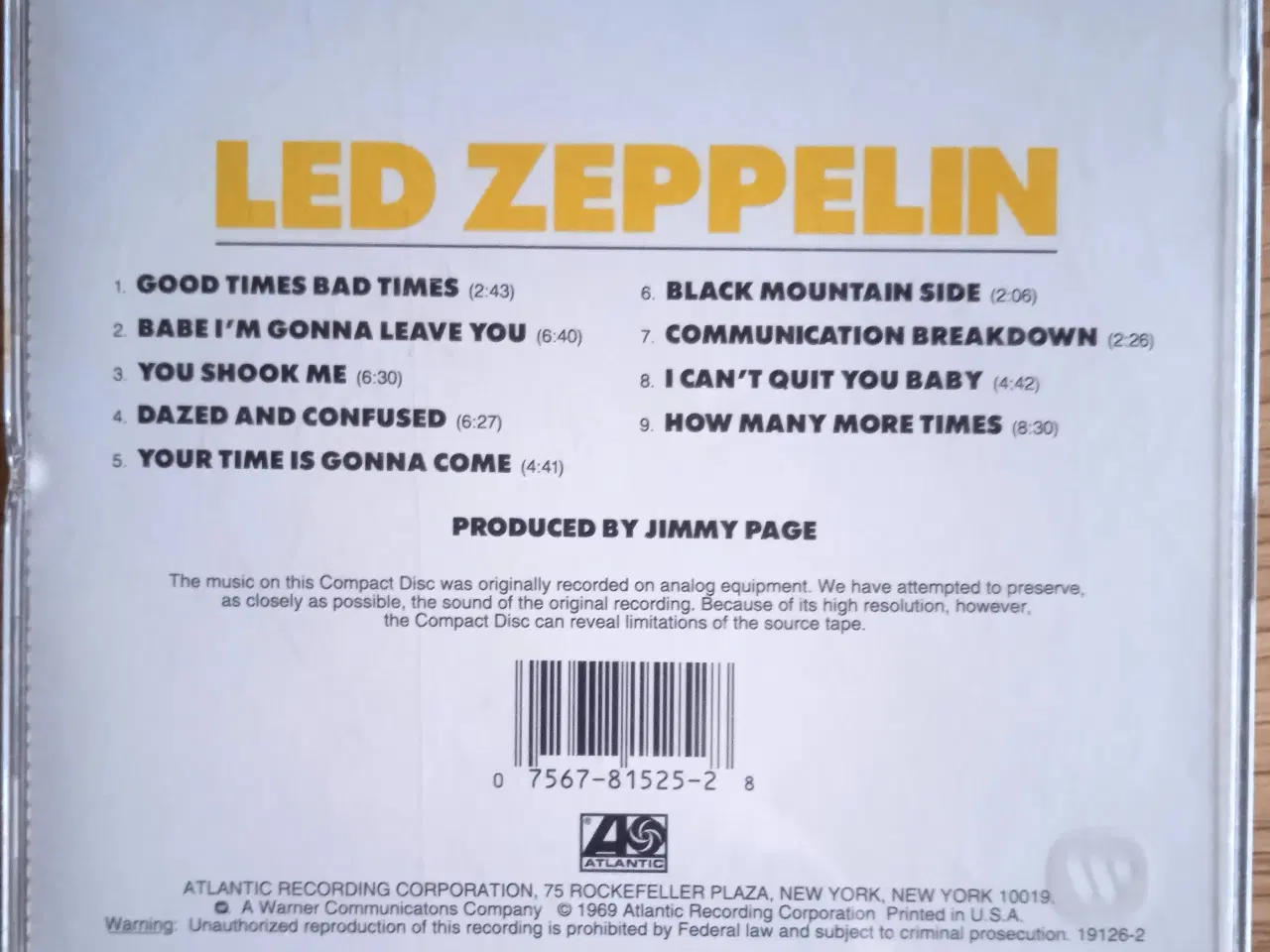 Billede 2 - Led Zeppelin: Led Zeppelin