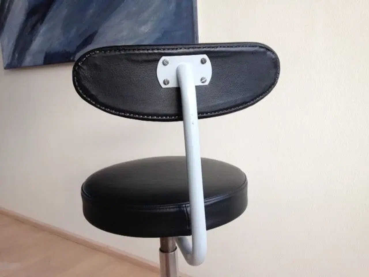 Billede 2 - Retro arbejdsstol/barstol med læder