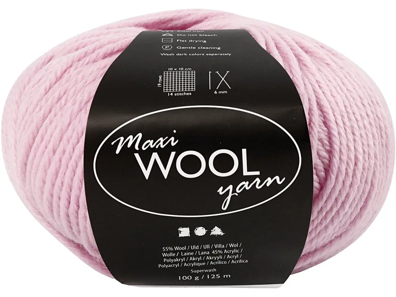 Billede 1 - Uldgarn, L: 125 M, sart rosa, 100 g/ 1 ngl.