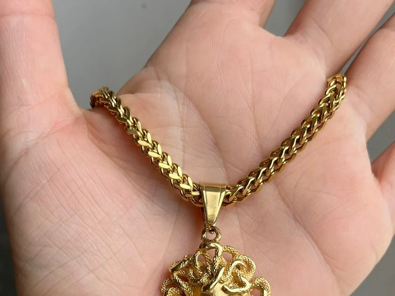 Billede 2 - 5mm goldfilled Franco kæde m. Medusa