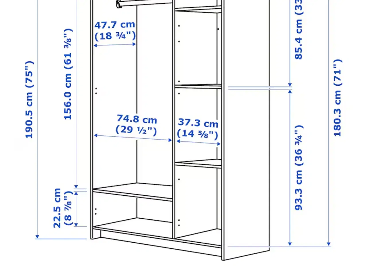 Billede 4 - Brimnes garderobeskab med spejl fra IKEA i sort 