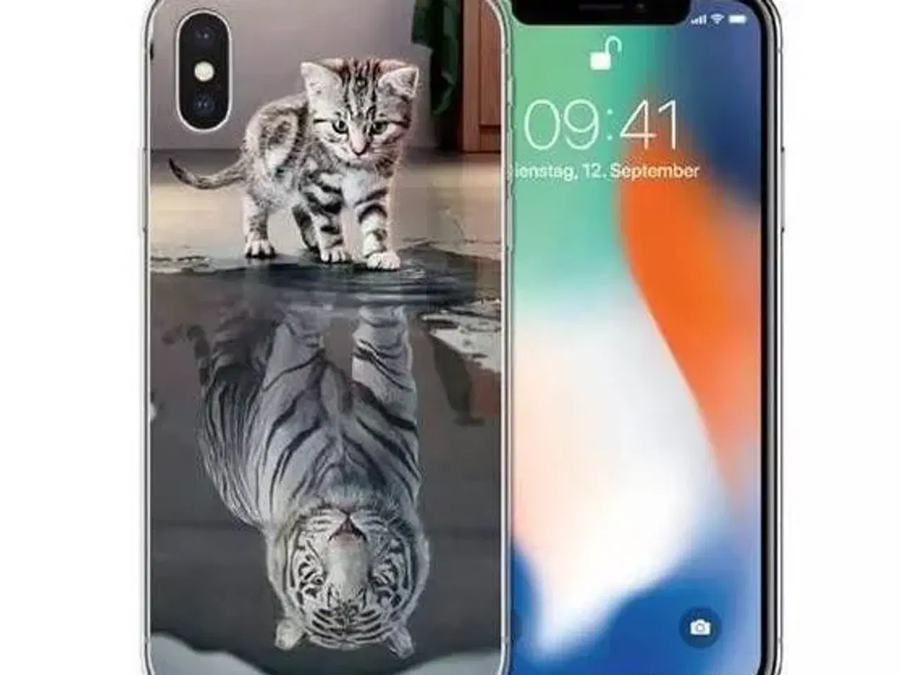 Billede 2 - Silikone cover med kat tiger til iPhone 10 X XS 