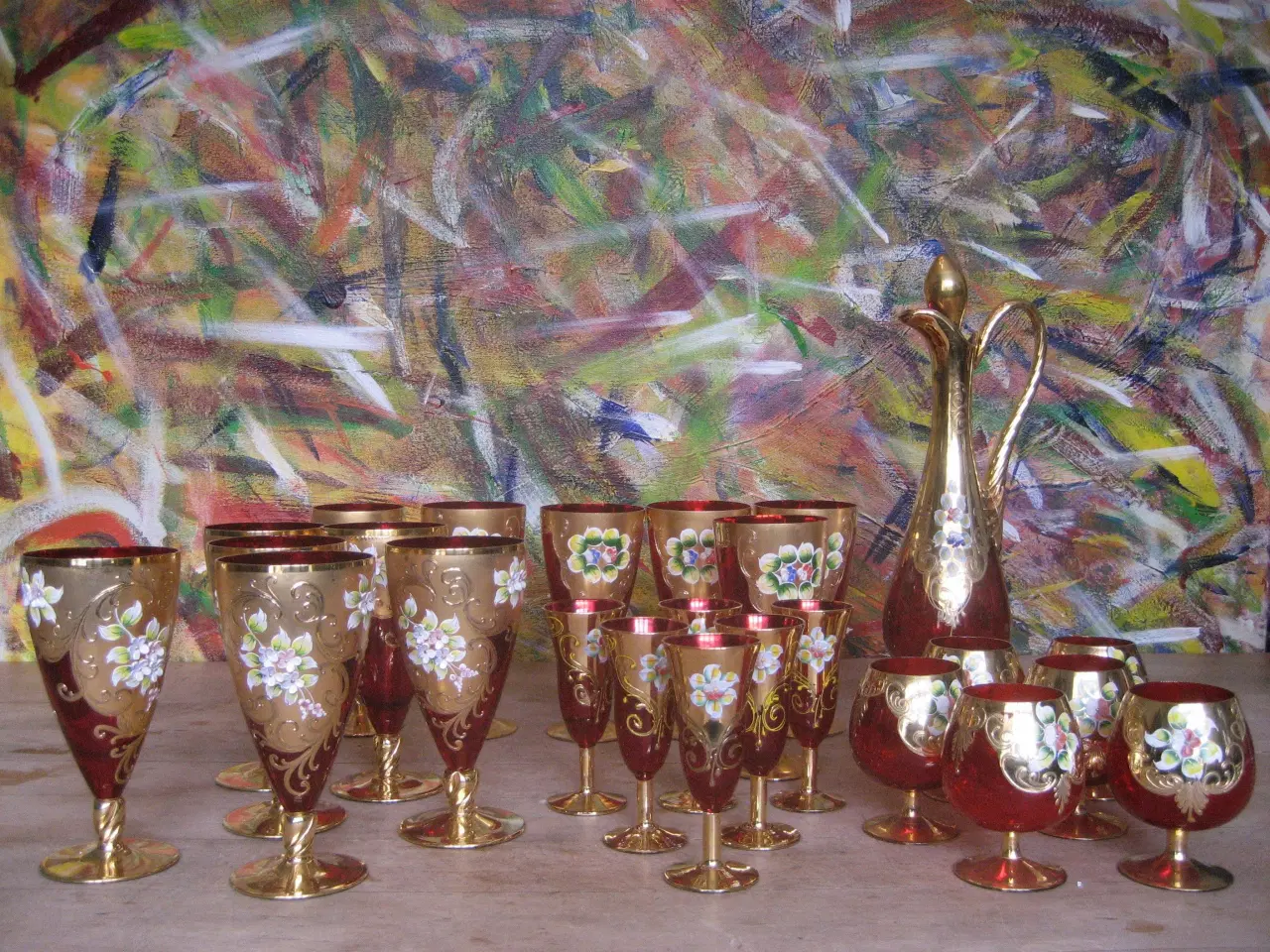 Billede 1 - Bômiske håndcolorerede glas