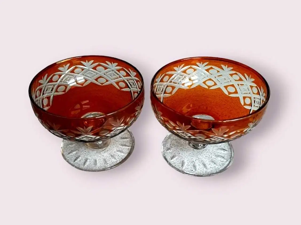 Billede 4 - 2 stk. ældre bøhmiske glas, vintage 