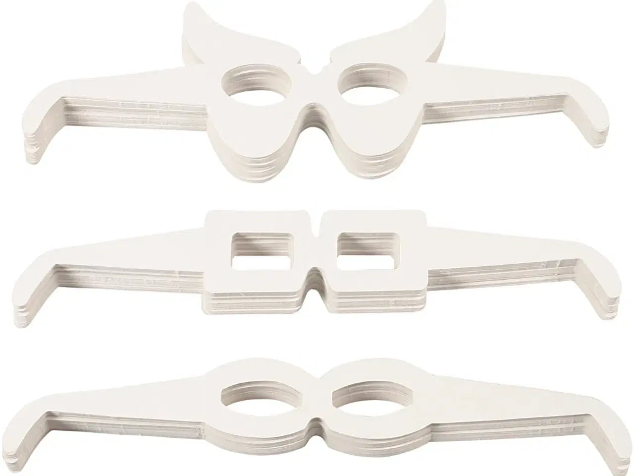 Billede 1 - Briller, H: 4,5-10 cm, L: 32 cm, hvid, 160stk./ 1 pk.