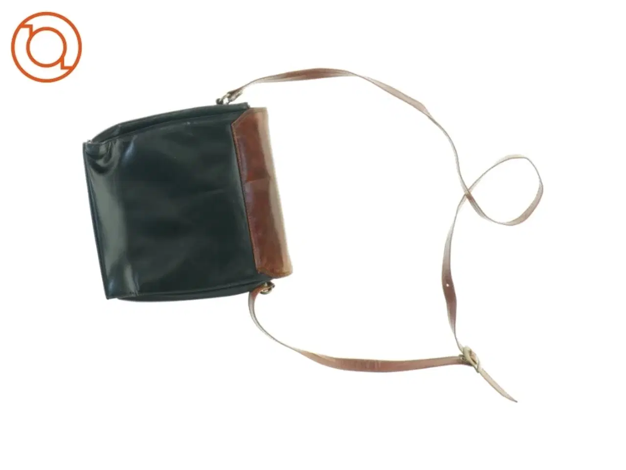 Billede 3 - Vintage Tofarvet Læder Crossbody Skulder Taske fra Eros (str. 23 x 23 cm)
