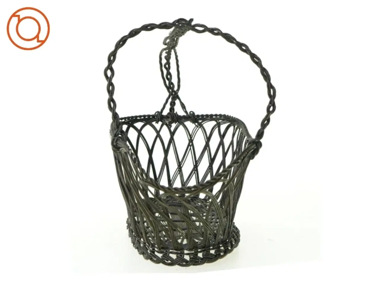 Billede 2 - Fil de fer Metal flet kurv vinholder (str. 25 x 11 x 8 cm)