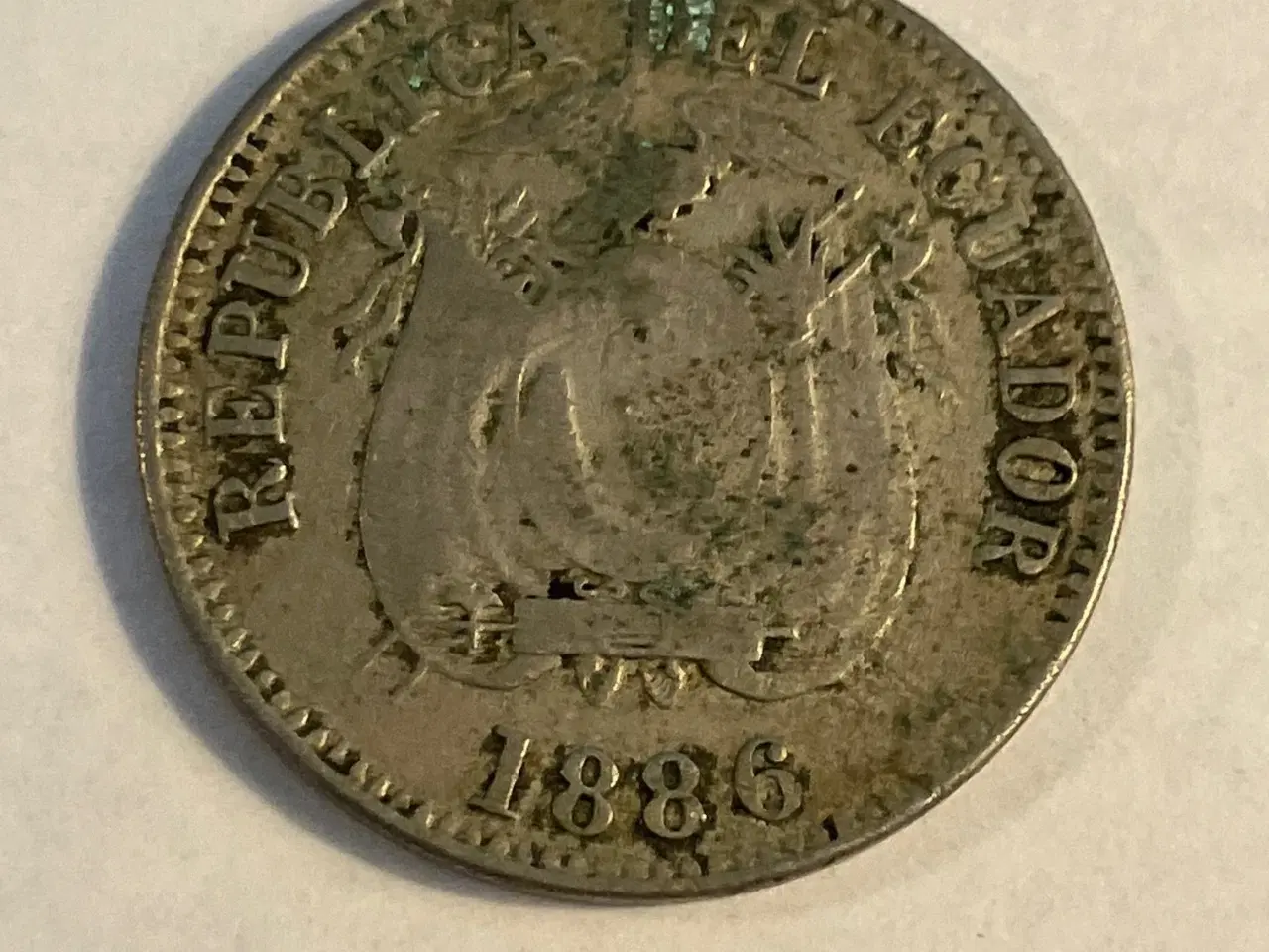 Billede 2 - 1/2 Decimo 1886 Ecuador