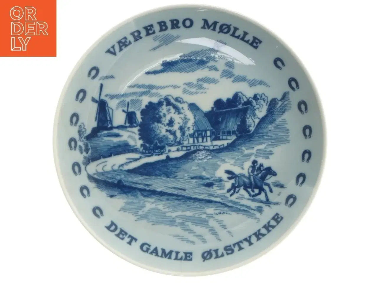 Billede 1 - Porcelænsplatter med Værebro Mølle motiv fra Lise Porcelain (str. 19,5 cm)