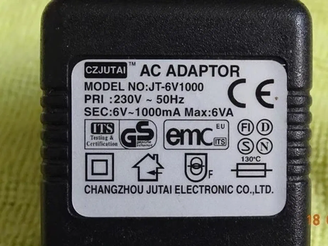 Billede 3 - CZJUTAI JT-6V1000 AC/AC Adapter 6V~ AC / 1000mA