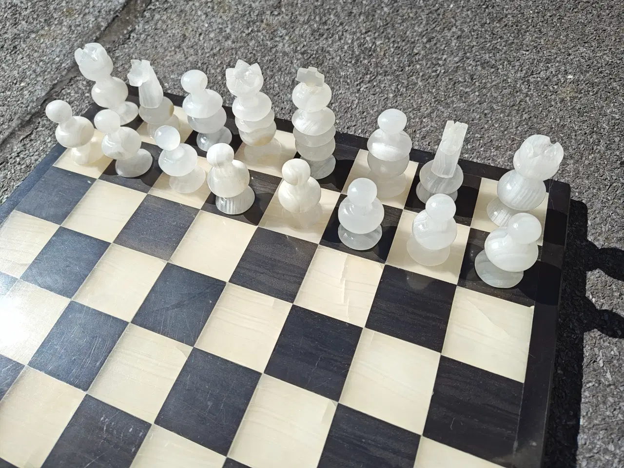 Billede 2 - Skak Brætspil i marmor - FORSENDELSE EGET ANSVAR