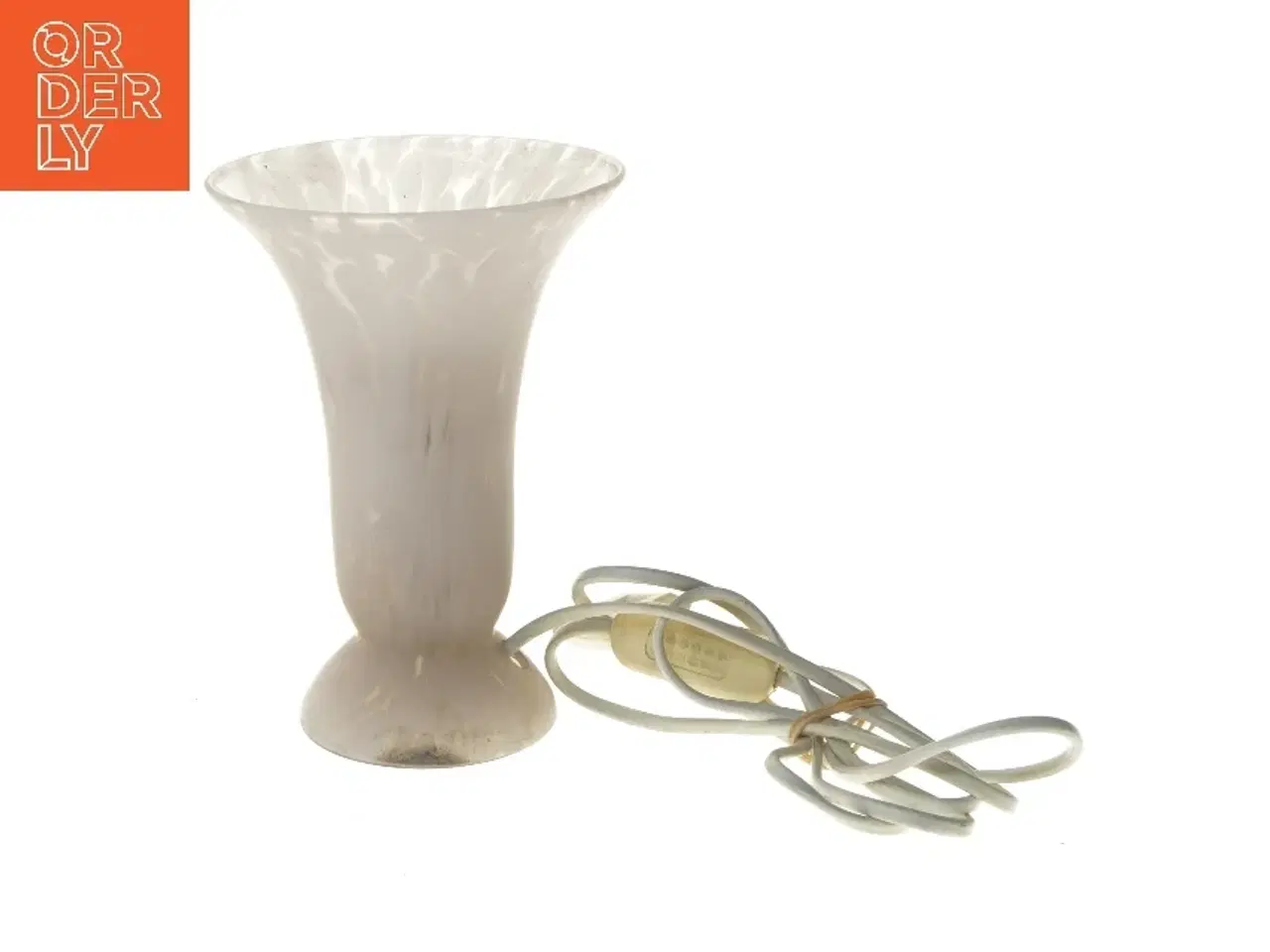 Billede 1 - Lille bordlampe i hvidt glas (str. 19 cm)