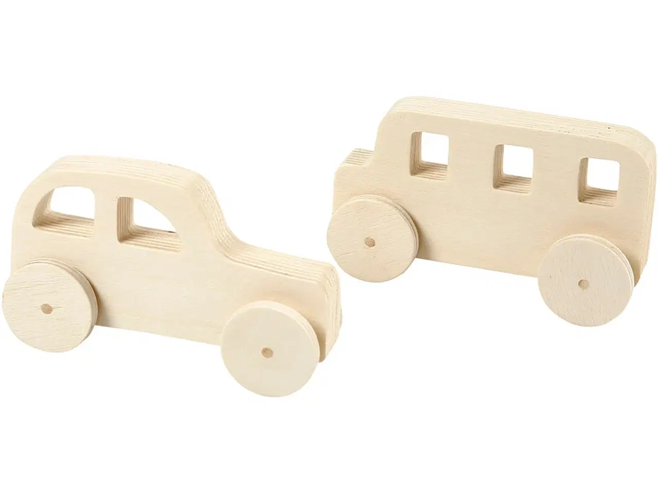 Billede 1 - Sæt med 2 træbiler - 12x3,5x6 cm