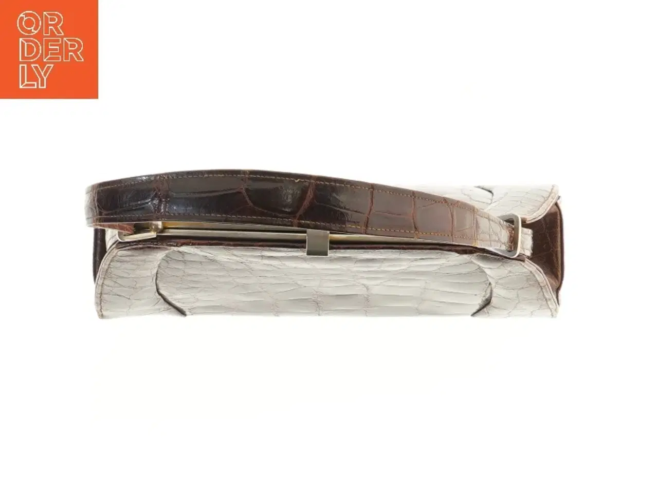 Billede 2 - Brun krokodillemønster håndtaske (str. 16x8x27 cm)