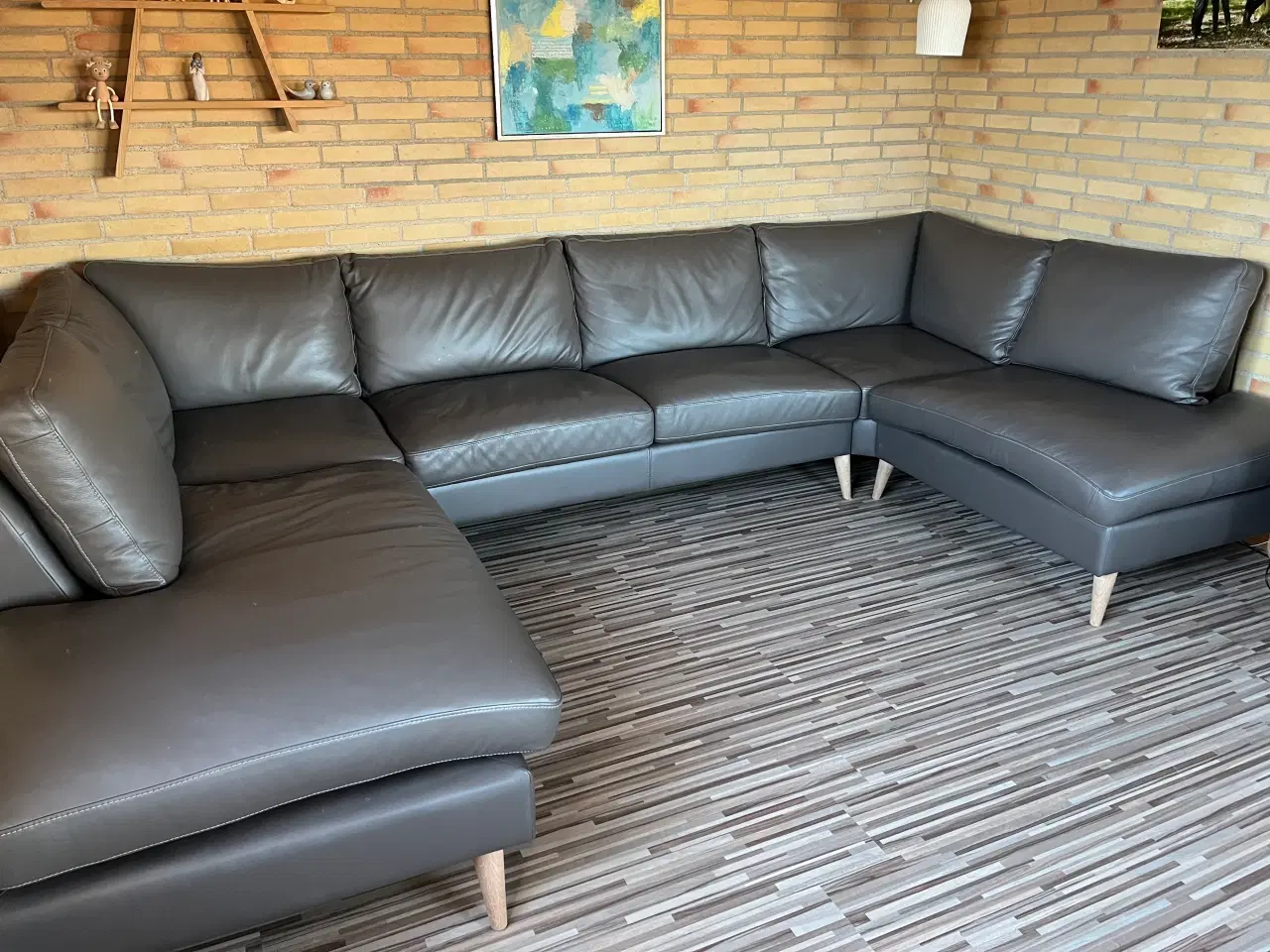 Billede 7 - U-sofa i læder 