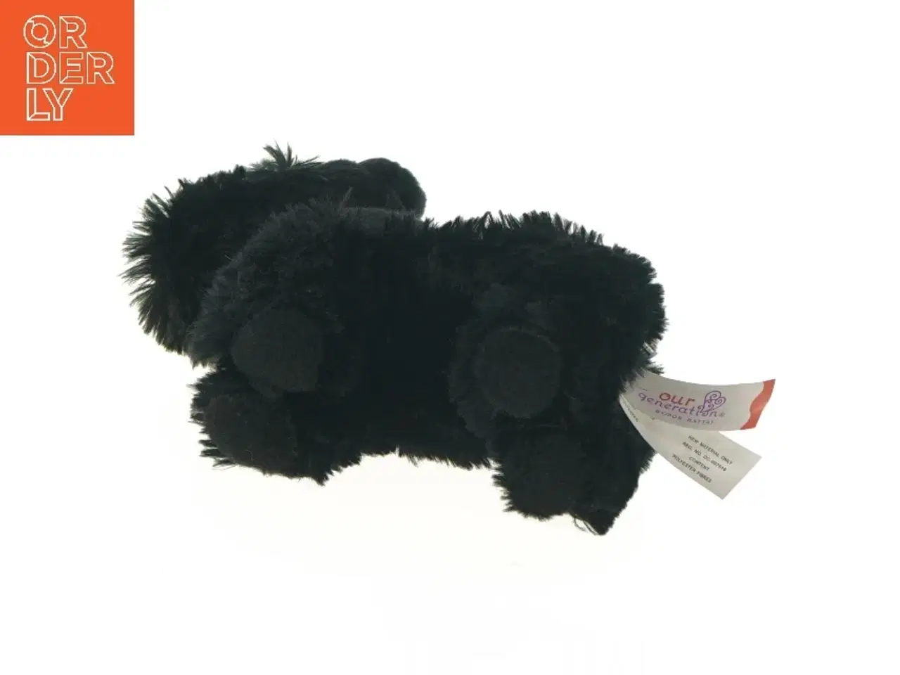 Billede 2 - Sort plyshund til børn (str. 19 cm)