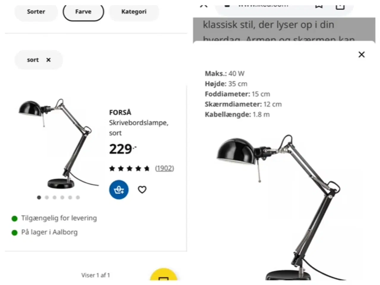 Billede 4 - IKEA skrivebordslampe