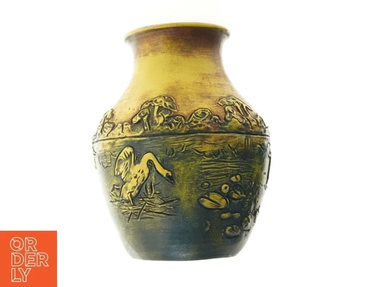 Billede 5 - Antik Dekoreret keramikvase (str. 25 x 19 cm)