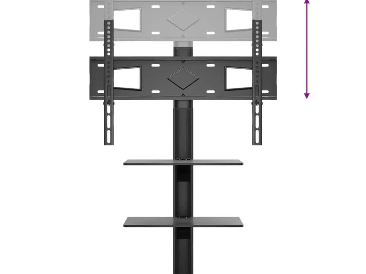 Billede 8 - Tv-stativ til hjørne 3 hylder til 32"-65" sort