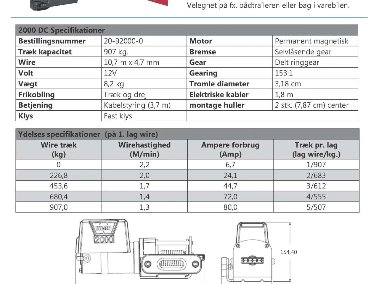 Billede 2 - Warn DC 2000 Elspil