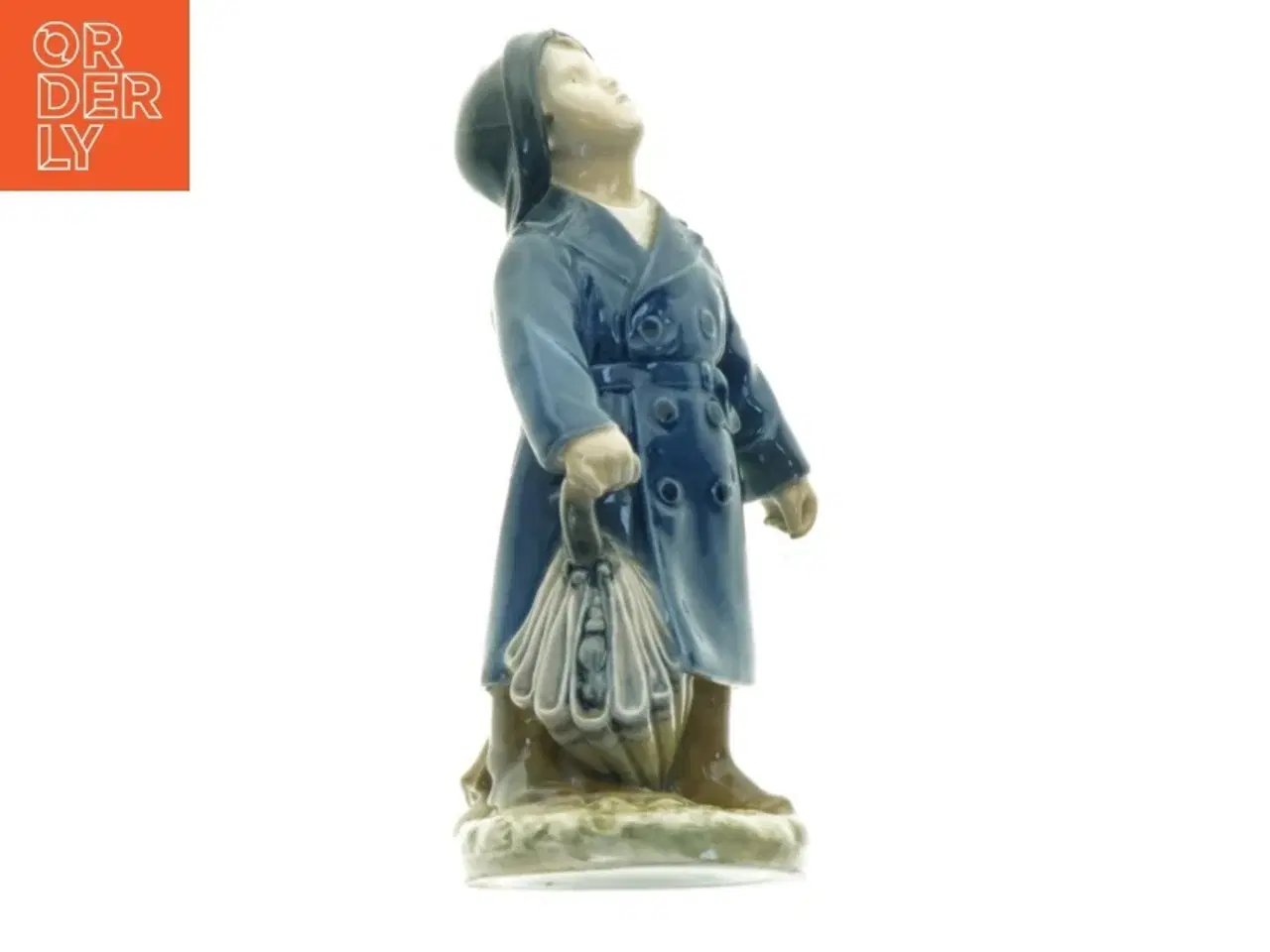 Billede 3 - Porcelænsfigur af pige med paraply fra Royal Copenhagen (str. 18 x 9 cm)