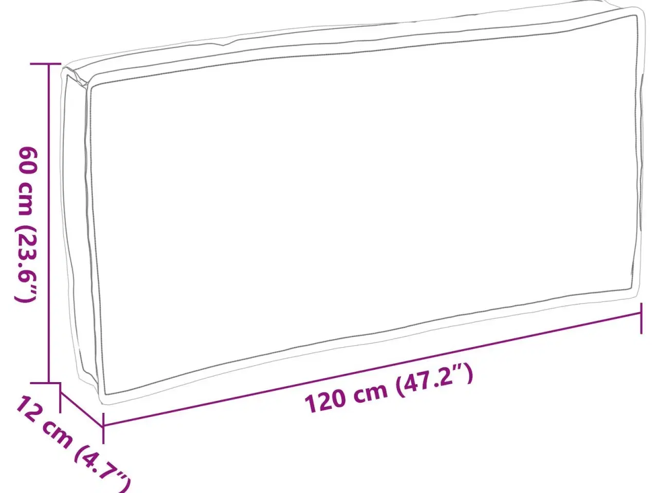 Billede 7 - Pallepude til sæde/rygsort 120x60x12 cm Oxford stof