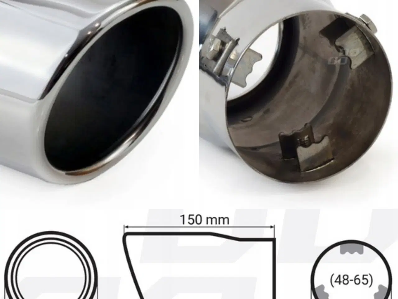 Billede 3 - NY! 90 mm Sølv Rørendestykke 